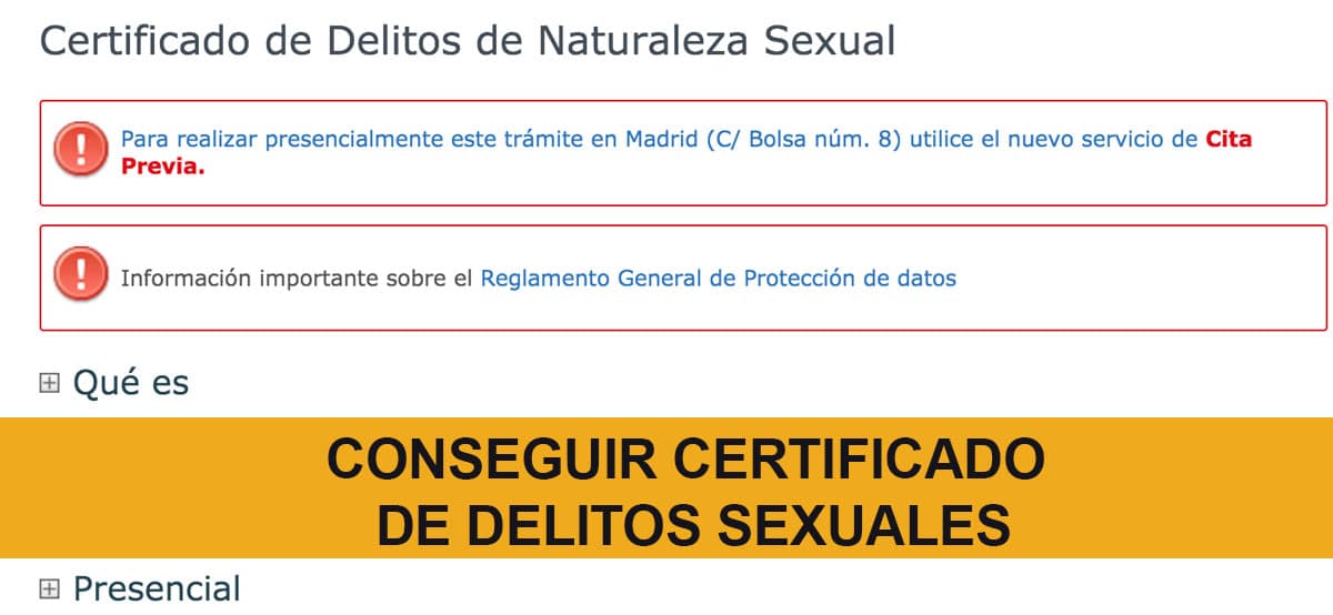 ▶ Solicitud del certificado de delitos sexuales Rápido y Fácil
