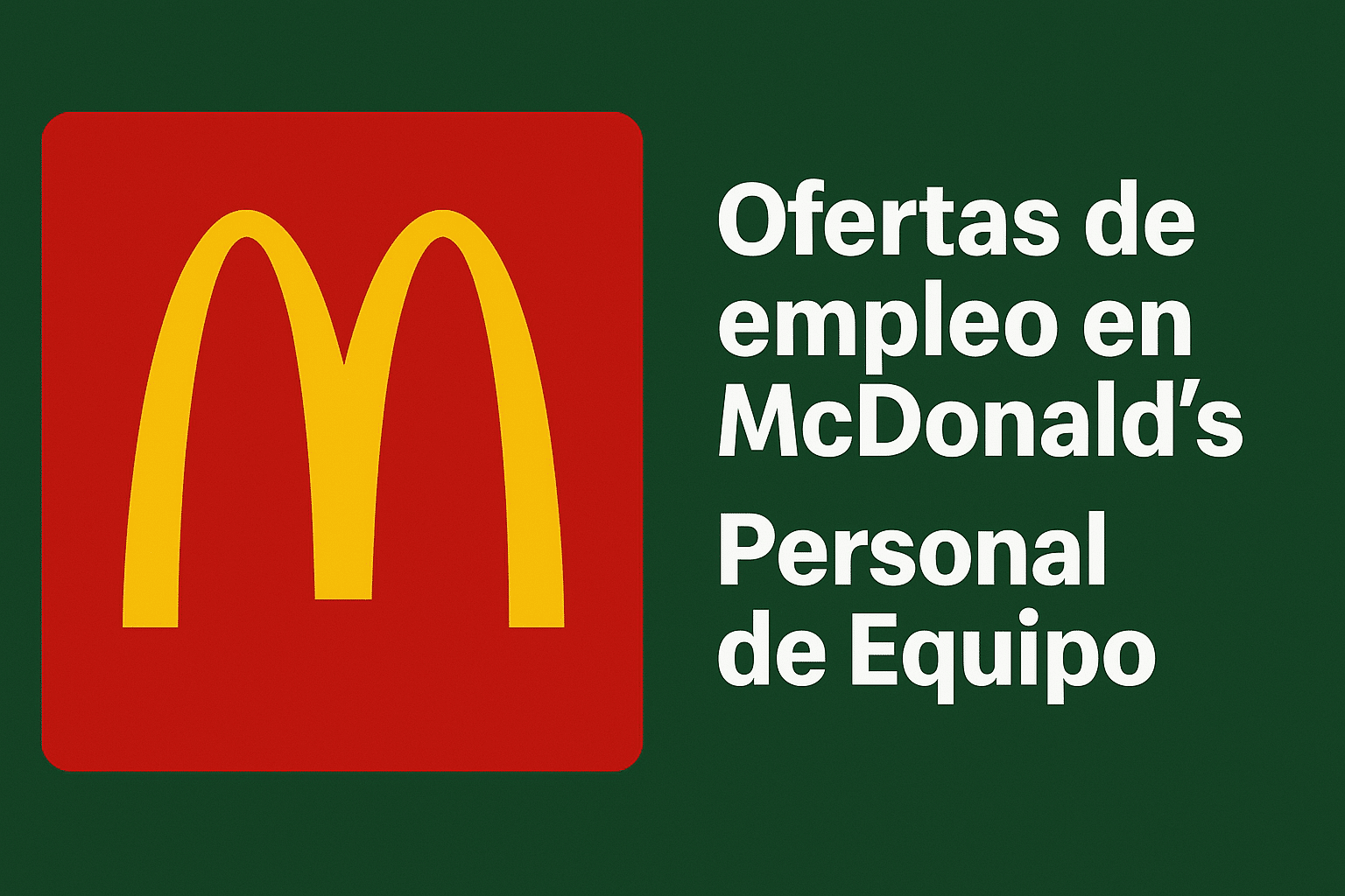 McDonald's lanza nuevas ofertas de empleo por toda España: contratos estables y turnos flexibles