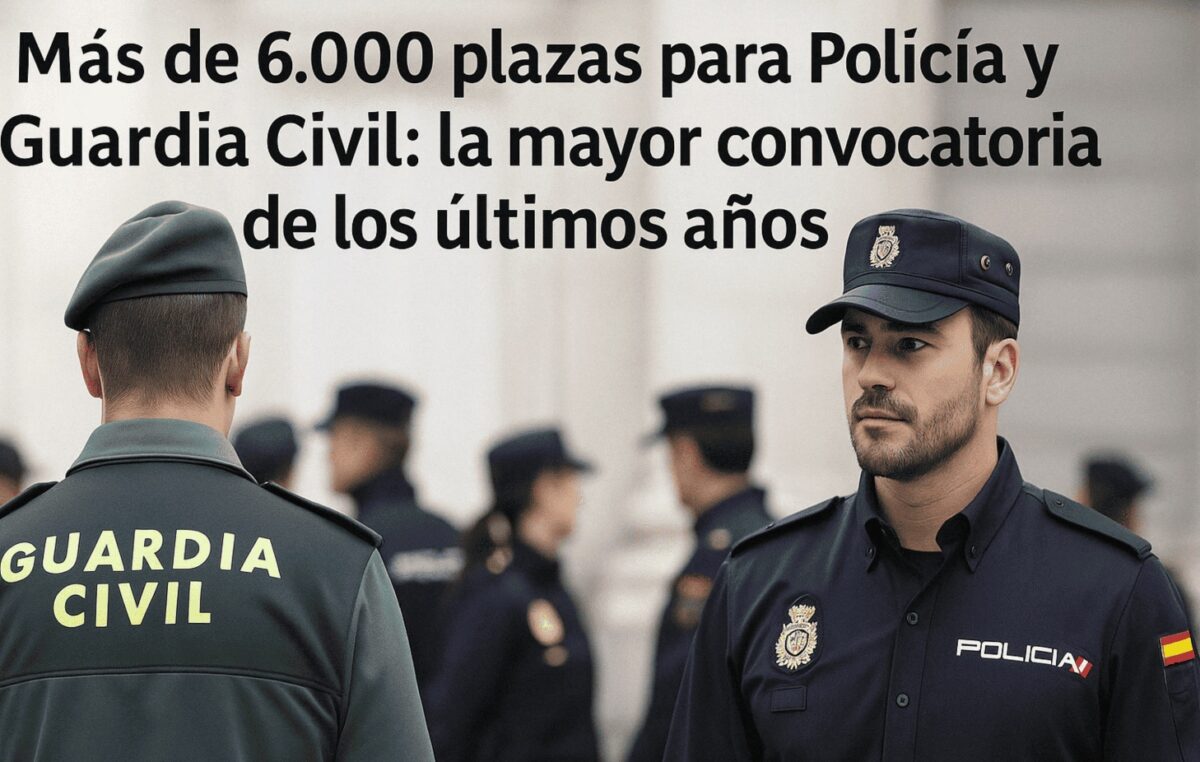 6.000 plazas para Policía y Guardia Civil: la mayor convocatoria de los últimos años